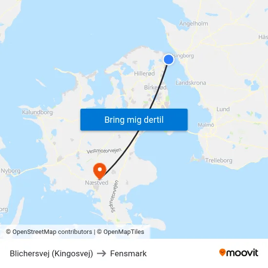 Blichersvej (Kingosvej) to Fensmark map