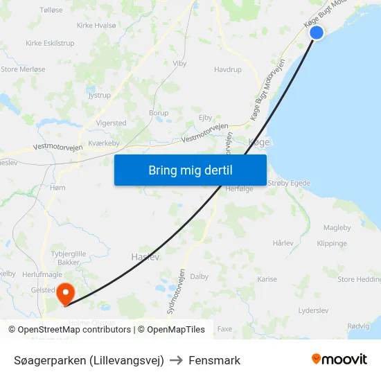 Søagerparken (Lillevangsvej) to Fensmark map