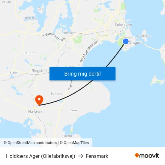 Holdkærs Ager (Oliefabriksvej) to Fensmark map