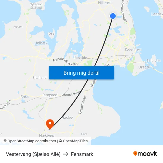 Vestervang (Sjælsø Allé) to Fensmark map