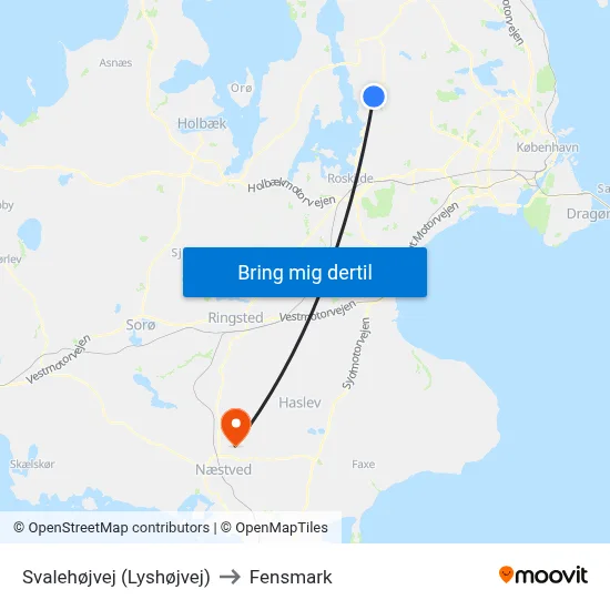 Svalehøjvej (Lyshøjvej) to Fensmark map