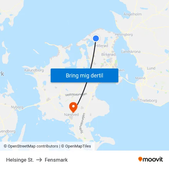 Helsinge St. to Fensmark map