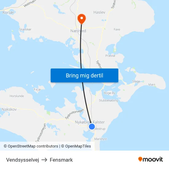 Vendsysselvej to Fensmark map
