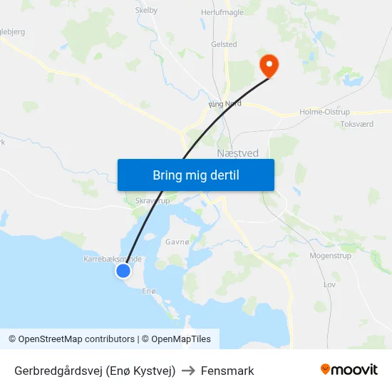 Gerbredgårdsvej (Enø Kystvej) to Fensmark map