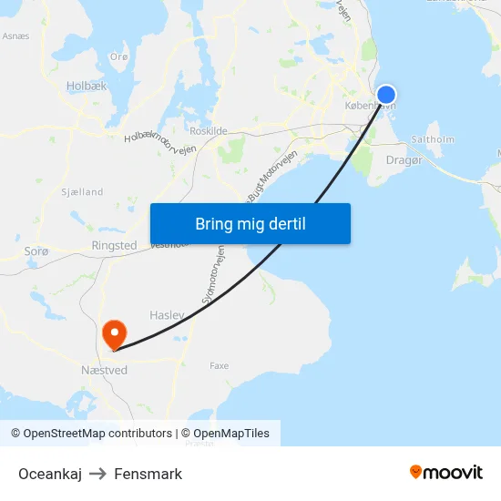 Oceankaj to Fensmark map