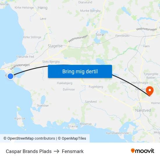 Caspar Brands Plads to Fensmark map