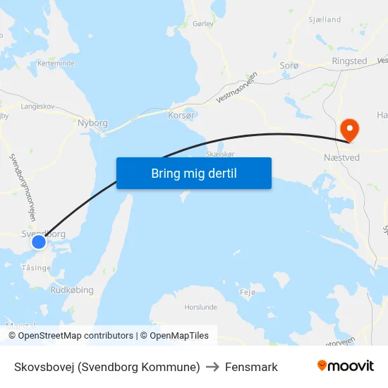 Skovsbovej (Svendborg Kommune) to Fensmark map