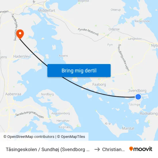 Tåsingeskolen / Sundhøj (Svendborg Kommune) to Christiansfeld map