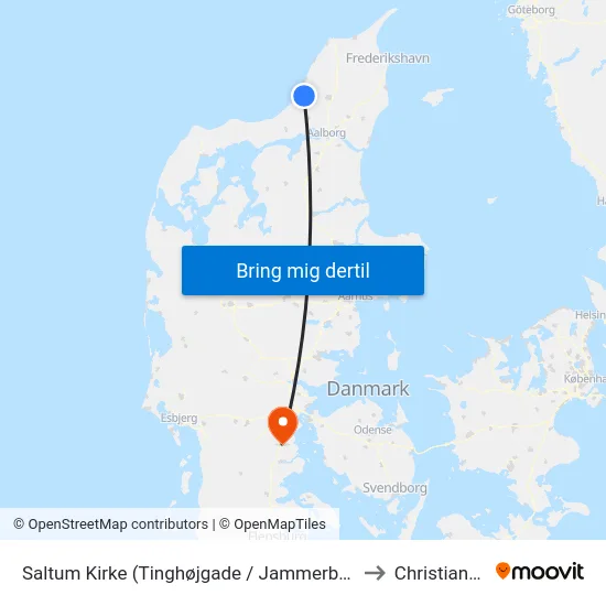 Saltum Kirke (Tinghøjgade / Jammerbugt Komm.) to Christiansfeld map