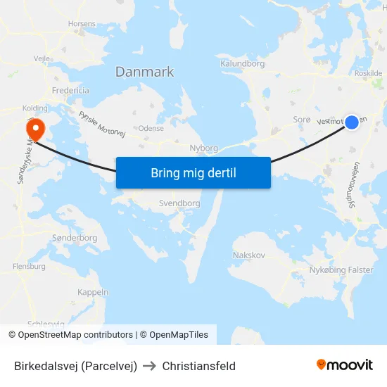 Birkedalsvej (Parcelvej) to Christiansfeld map