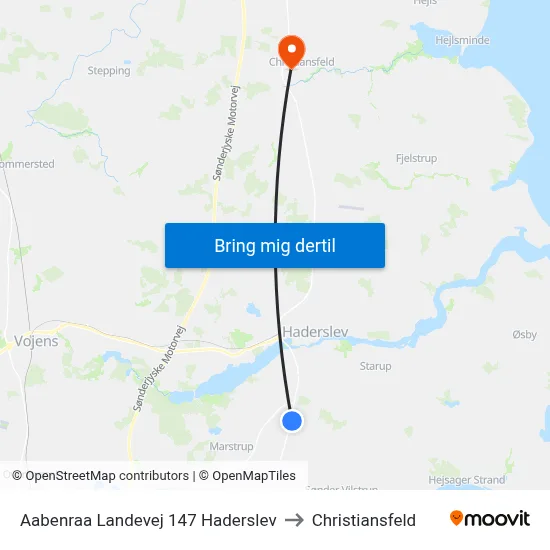 Aabenraa Landevej V Nr 147 Haderslev to Christiansfeld map