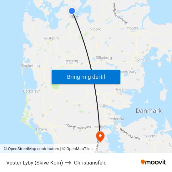 Vester Lyby (Skive Kom) to Christiansfeld map