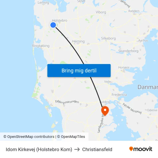 Idom Kirkevej (Holstebro Kom) to Christiansfeld map