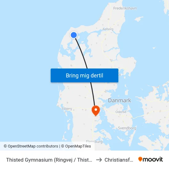Thisted Gymnasium (Ringvej / Thisted) to Christiansfeld map