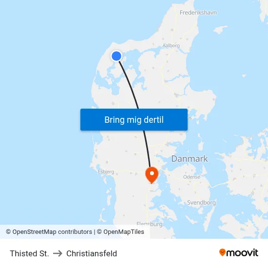 Thisted St. to Christiansfeld map