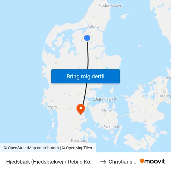 Hjedsbæk (Hjedsbækvej / Rebild Kommune) to Christiansfeld map