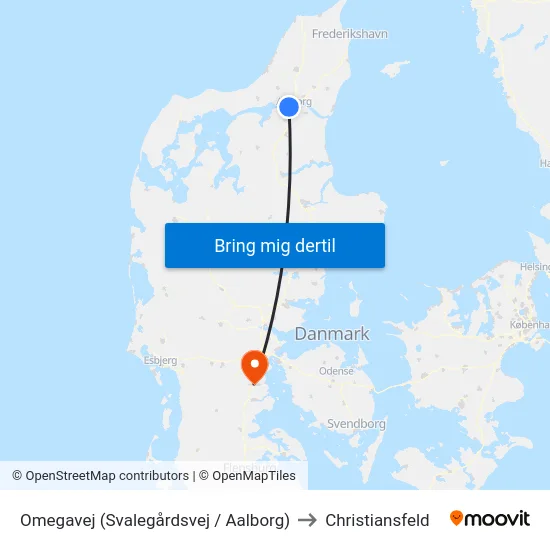 Omegavej (Svalegårdsvej / Aalborg) to Christiansfeld map