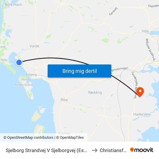 Sjelborg Strandvej V Sjelborgvej (Esbjerg) to Christiansfeld map