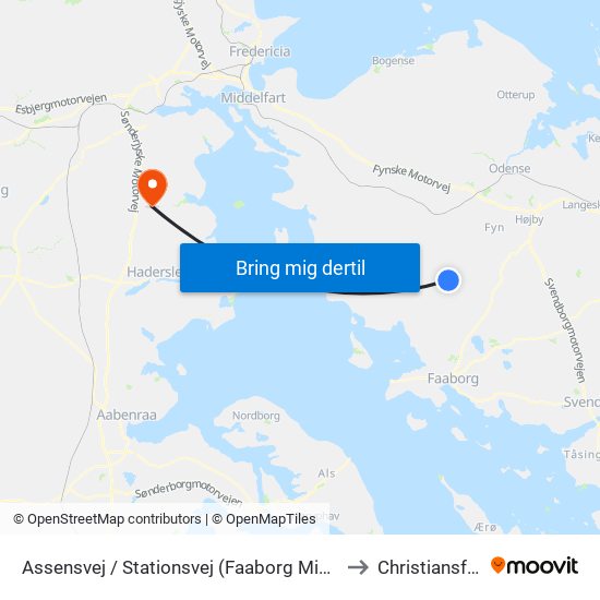 Assensvej / Stationsvej (Faaborg Midtfyn) to Christiansfeld map
