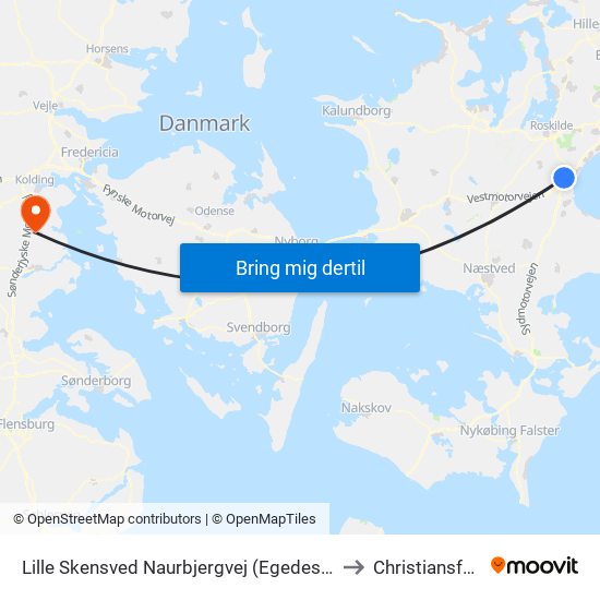 Lille Skensved Naurbjergvej (Egedesvej) to Christiansfeld map