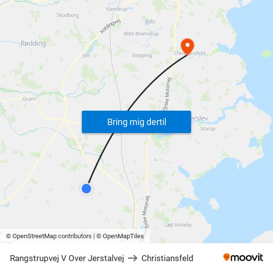 Rangstrupvej V Over Jerstalvej to Christiansfeld map