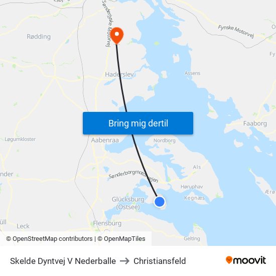 Skelde Dyntvej V Nederballe to Christiansfeld map