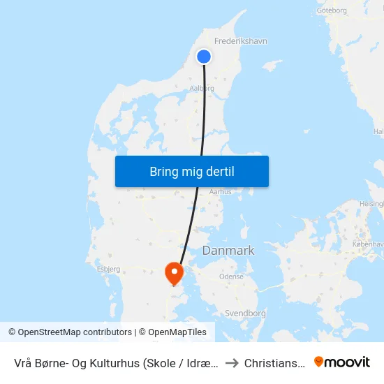 Vrå Børne- Og Kulturhus (Skole / Idræts Allé) to Christiansfeld map
