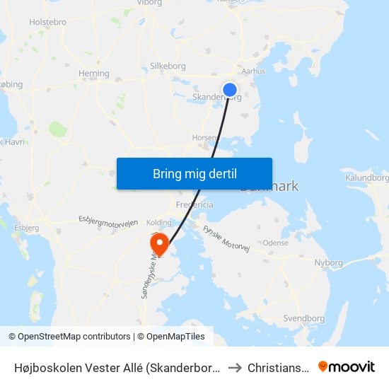 Højboskolen Vester Allé (Skanderborg Kom) to Christiansfeld map