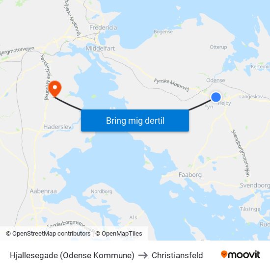 Hjallesegade (Odense Kommune) to Christiansfeld map