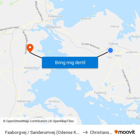 Faaborgvej / Sanderumvej (Odense Kommune) to Christiansfeld map