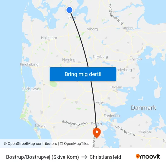 Bostrup/Bostrupvej (Skive Kom) to Christiansfeld map
