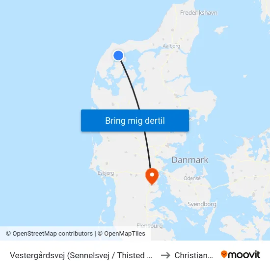 Vestergårdsvej (Sennelsvej / Thisted Kommune) to Christiansfeld map