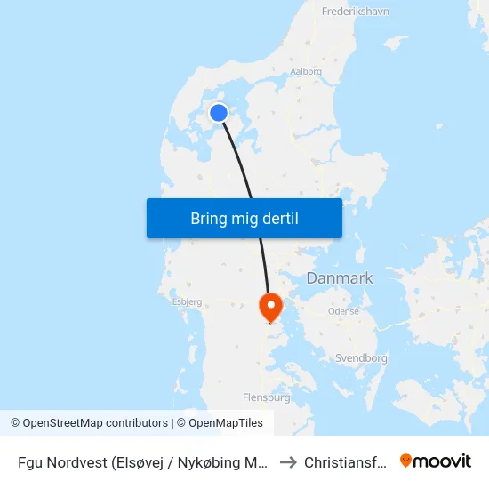 Fgu Nordvest (Elsøvej / Nykøbing Mors) to Christiansfeld map