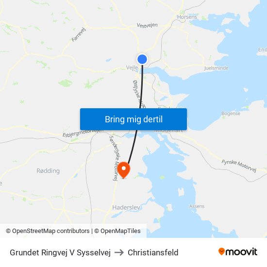 Grundet Ringvej V Sysselvej to Christiansfeld map