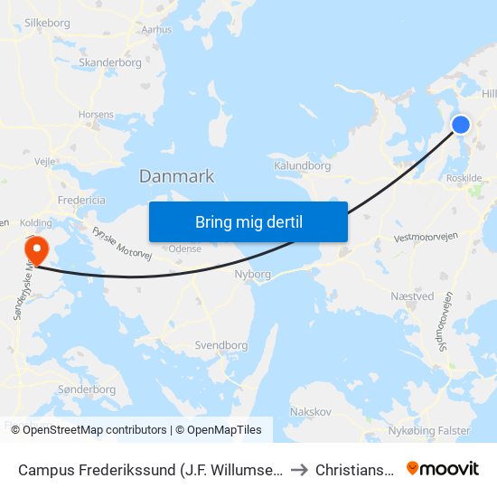 Campus Frederikssund (J.F. Willumsens Vej) to Christiansfeld map