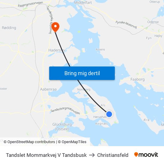 Tandslet Mommarkvej V Tandsbusk to Christiansfeld map