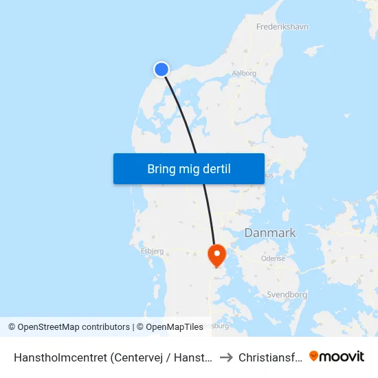 Hanstholmcentret (Centervej / Hanstholm) to Christiansfeld map