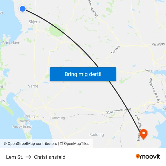 Lem St. to Christiansfeld map