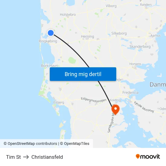 Tim St to Christiansfeld map