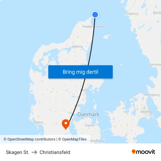 Skagen St. to Christiansfeld map
