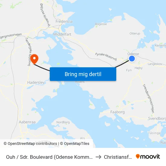 Ouh / Sdr. Boulevard (Odense Kommune) to Christiansfeld map