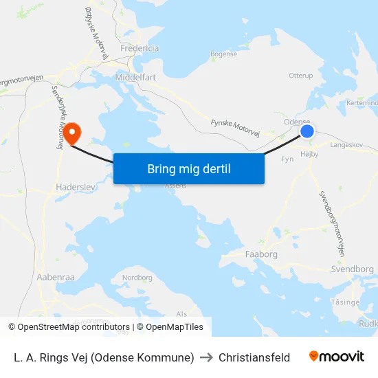 L. A. Rings Vej (Odense Kommune) to Christiansfeld map