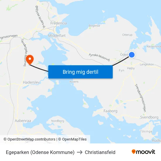 Egeparken (Odense Kommune) to Christiansfeld map