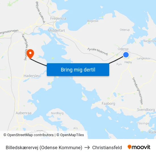 Billedskærervej (Odense Kommune) to Christiansfeld map