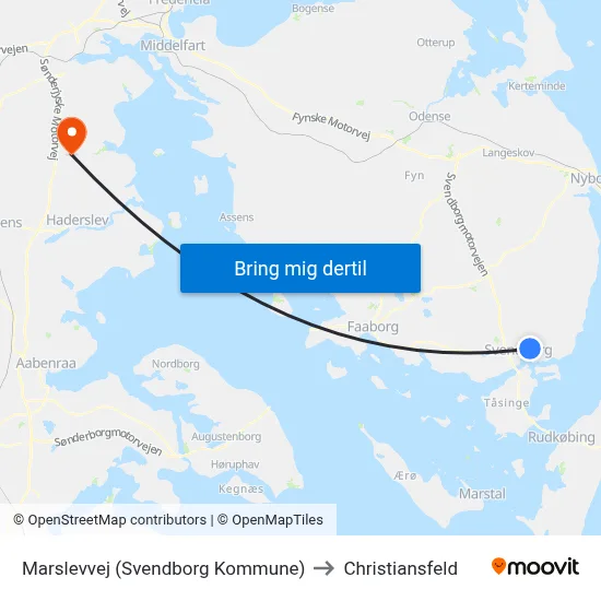 Marslevvej (Svendborg Kommune) to Christiansfeld map