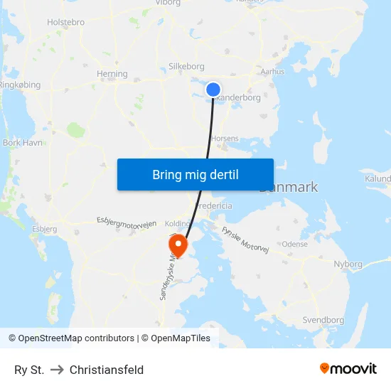 Ry St. to Christiansfeld map