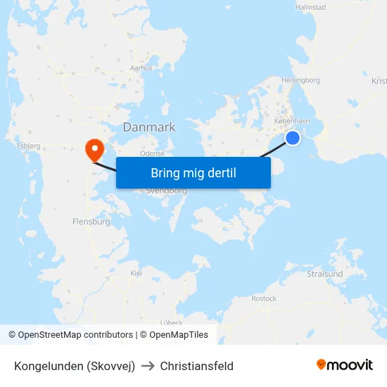 Kongelunden (Skovvej) to Christiansfeld map