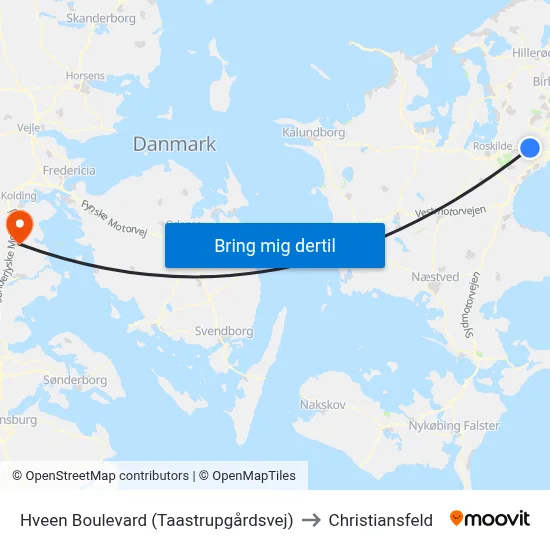 Hveen Boulevard (Taastrupgårdsvej) to Christiansfeld map