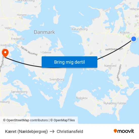 Kæret (Nældebjergvej) to Christiansfeld map