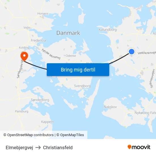 Elmebjergvej to Christiansfeld map